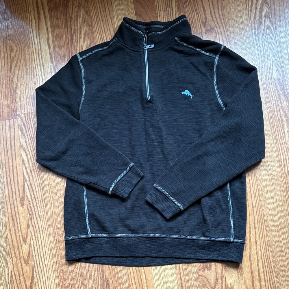 Tommy Bahama Men's Black Half-Zip Sweater